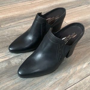Aerosoles Mules Black Leather Pointed Toe w Heel